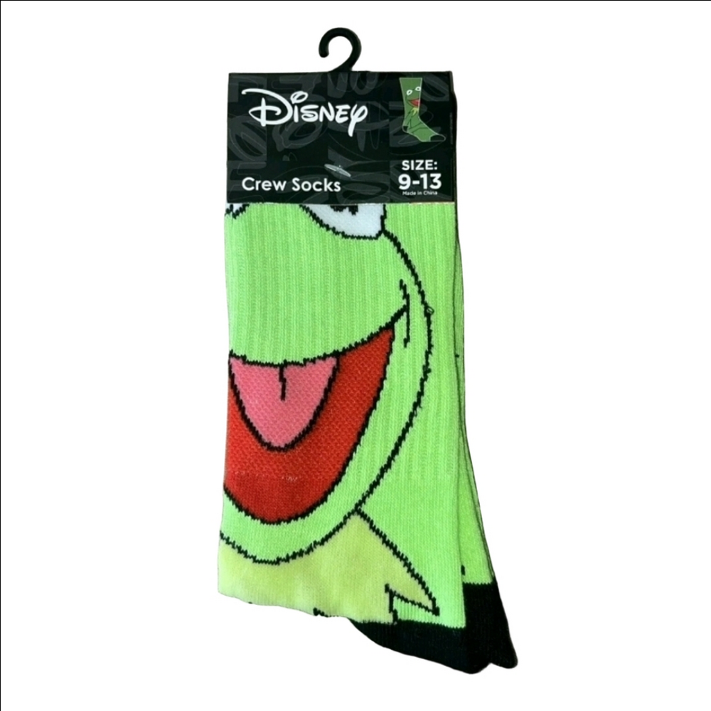 4/$25 Disney Muppets Kermit The Frog Novelty Crew Socks Unisex New